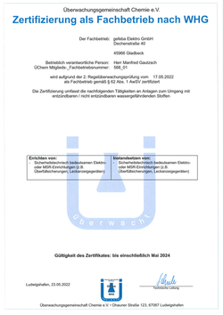 Zertifizierung als Fachbetrieb nach WHG